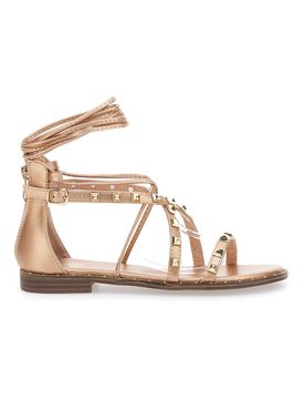 Sandali Flat alla Schiava Oro Rosa Con Inserti Metallici 1531 36