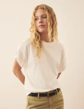 Camiseta de mujer con nudo y botones - Southern Cotton - FashionsVida
