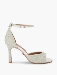 Sparkle Ankle Strap Stiletto Heel Sandals White female