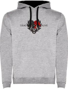 Felpa Con Cappuccio Dead Or Alive Two-colour Heather Grey / Black - Kruskis - FashionsVida