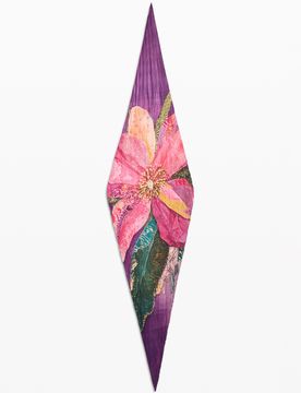 Foulard à imprimé floral, Polyester, Rouge, U