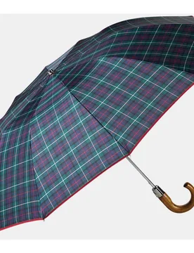 Paraguas UNISEX acero automático con varillas de acero y puño curvo madera - Ezpeleta - FashionsVida