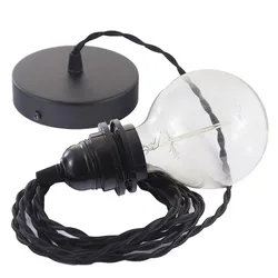 Cables Lampe Suspendue Pendel Pour Abat-jour Tm04 1 M Black One Size