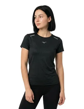 Tech Light Short Sleeve T-shirt Black M Women - Mizuno - FashionsVida