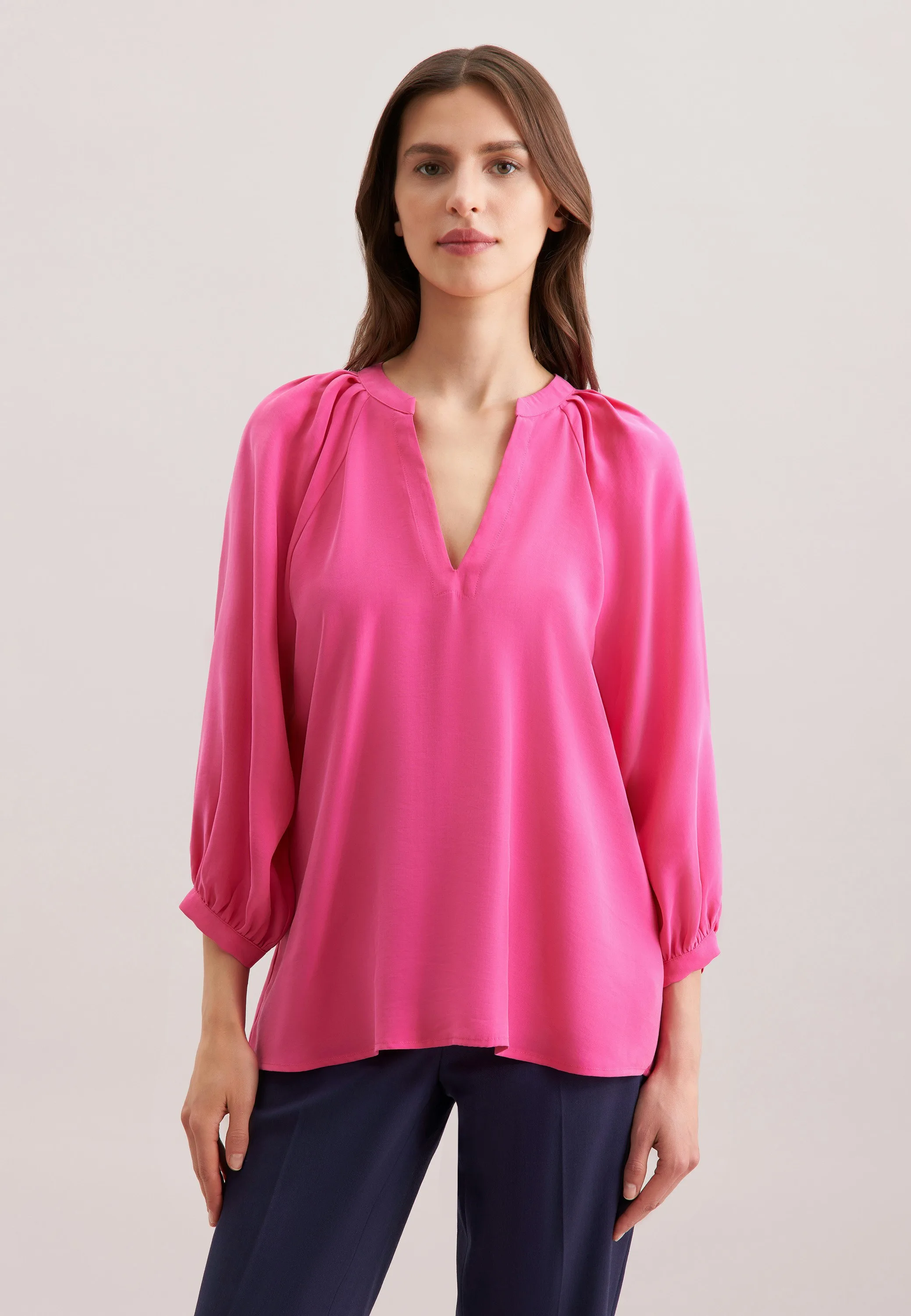Seidensticker Shirtbluse Uni Rot 42 - Seidensticker - FashionsVida