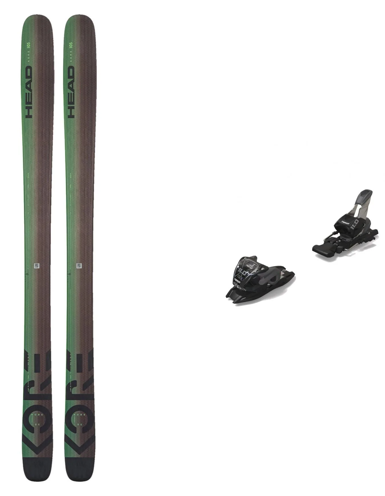 Packs (skis + fix) - - Pack Kore 105 Anthracite/Green 2023 - Vert - Head - FashionsVida