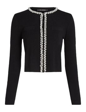 Cardigan classico in maglia di perle