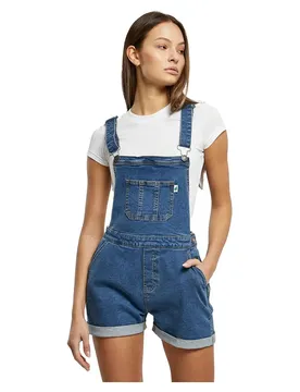 Tuta Senza Maniche Organic Dungaree Light Washed Blue XS
