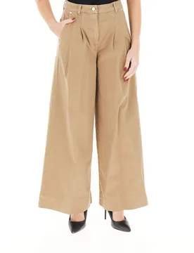 Pantalone wide leg MARRONE CHIARO 38 - I Blues - FashionsVida