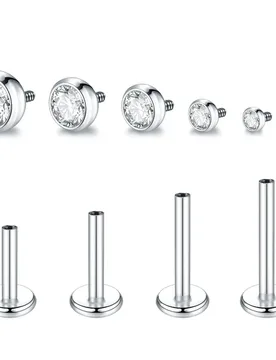Pc 2/2.5/3mm CZ 16g Labret Monroe Lip Ring Steel 6/8/10mm Bar Internally Threaded Nose Tragus Ear Stud Piercing - Aliexpress - FashionsVida