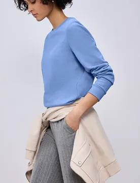 Basic Sweatshirt female Blau - Street One - FashionsVida