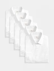Pack Regular Fit Easy Iron Long Sleeve Shirts White Mix male