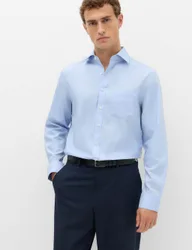 Regular Fit Pure Cotton Stretch Shirt Blue male