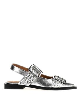 Ganni Ballerine con fibbia larga