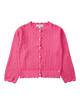 Cardigan Traforato In Cotone