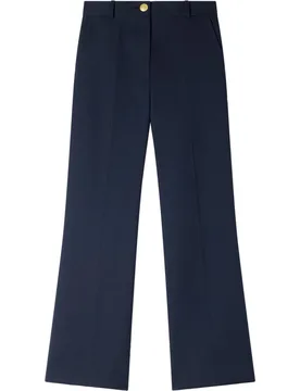 Pantalón de mujer recto de pernera ancha y talle alto de lana - sandro - FashionsVida