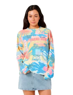 Sweat-shirt Surf Side Relaxed Crew Multico S