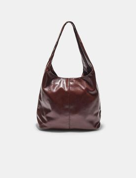 Schultertasche mit Reißverschluss Braun OS