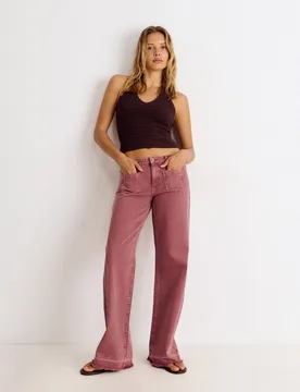 Pantalón recto de mujer con bolsillos frontales - Brownie - FashionsVida