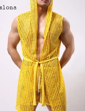 Sexy Men Hollow Out Tank Tops Sleeveless Long Vest 2022 European Style Casual Beach Shirt Clothing Open Stitch Hooded T-shirt - Aliexpress - FashionsVida
