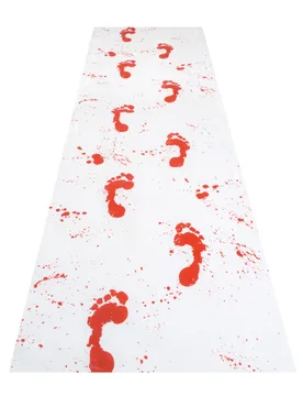 Blutiger Halloween-Läufer Teppich weiss-rot 450x60cm - BOLAND BV - FashionsVida