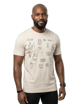 T-shirt à Manches Courtes Reel Lb Off White XL - Salty Crew - FashionsVida
