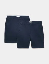 Pack Regular Fit Stretch Chino Shorts Navy male
