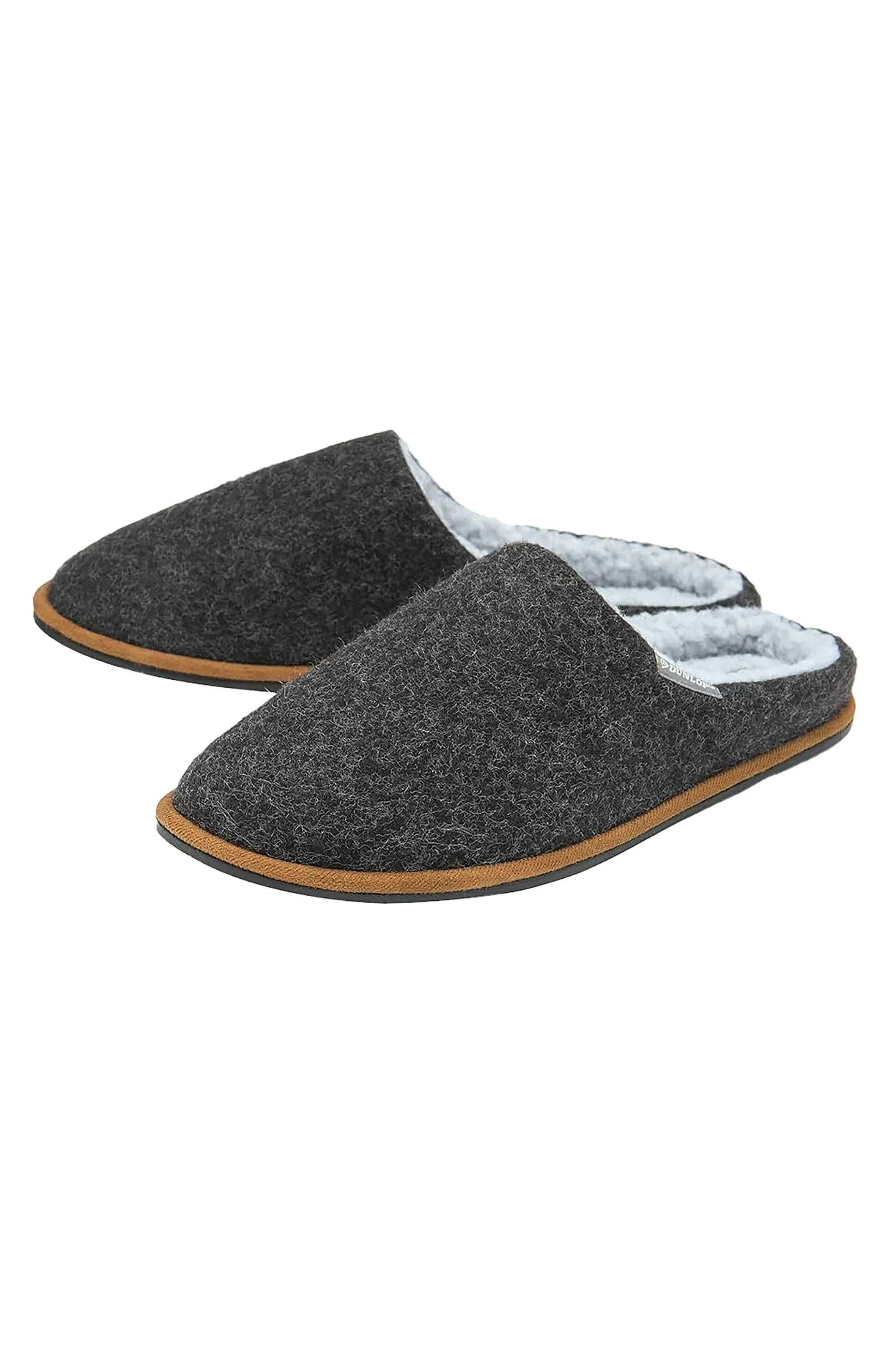 Mens Plush Lined Mule Slippers With Memory Foam - - Size: 12 - Dunlop - FashionsVida