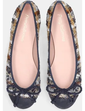 Bailarinas rosario de mujer en tweed y ante - Pretty Ballerinas - FashionsVida