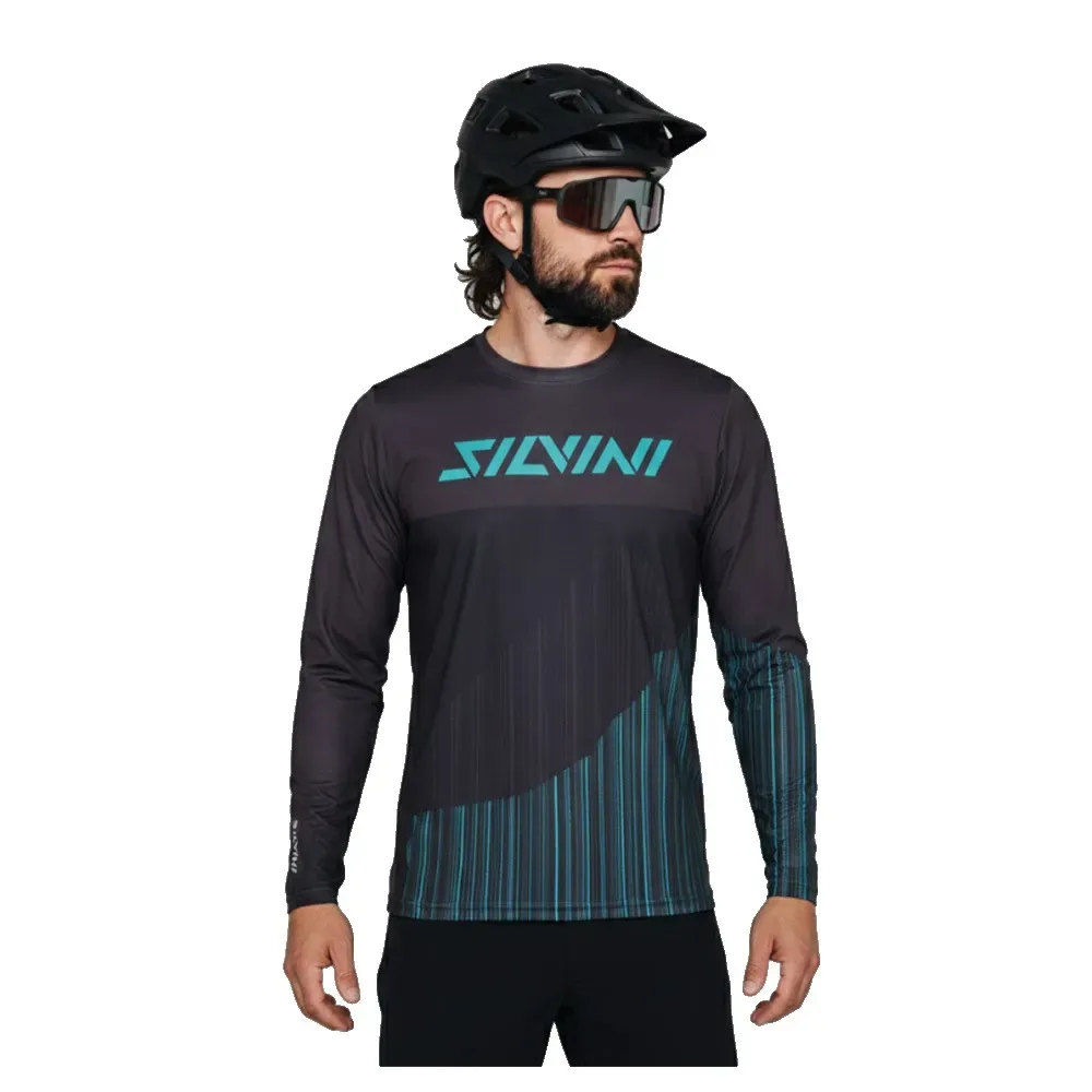 Maglia Da Enduro A Maniche Lunghe Md180 Ello Black / Olive - SILVINI - FashionsVida
