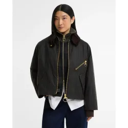 Chaqueta de mujer encerada de 6 oz con mangas raglán