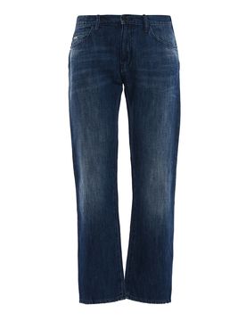 Jeans dark wash in cotone e lino