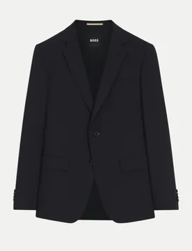 Black Slim-Fit Sakko aus Wolle Schwarz 54 - BOSS - FashionsVida