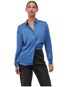 Blusen Camisa Ellette Satin L/s - Federal Blue Fr 38 Female