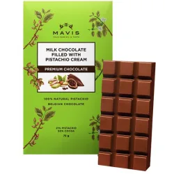 Tableta de chocolate Premium con leche rellena de crema de pistacho