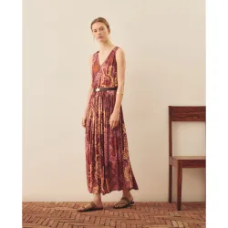Vestido largo estampado sin mangas