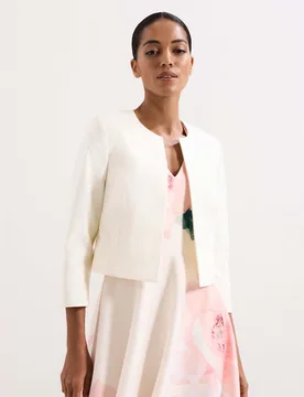 Cotton Rich Short Jacket Cream female - Phase Eight - FashionsVida