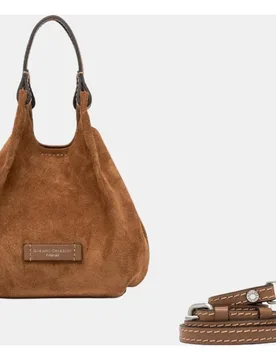 Bolso de mano pequeño en ante incluye correa en piel - Gianni Chiarini - FashionsVida