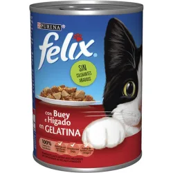 Comida húmeda para gatos adultos buey e hígado en gelatina 400 g
