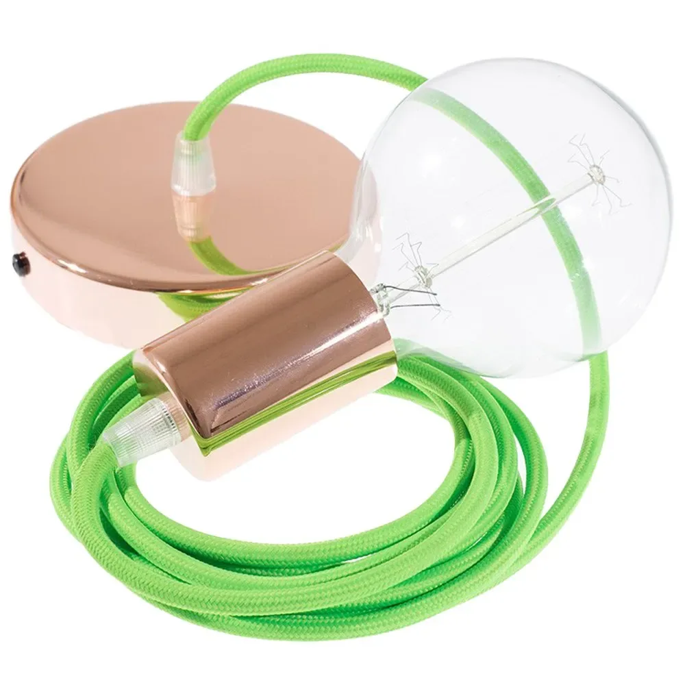 Cables Suspension Luminaire Rf06 50 Cm Neon Green / Copper One Size - Creative - FashionsVida