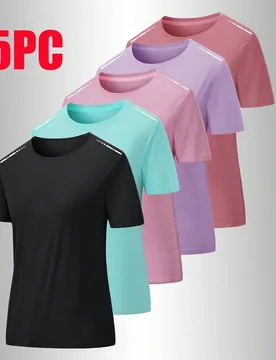 Piezas Camisetas de secado rápido para mujer, camisetas casuales multiusos para deportes y actividades al aire libre en verano - Shein - FashionsVida