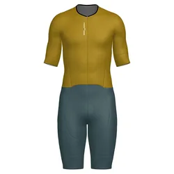Leaf Short Sleeve Trisuit Ocher XL Men