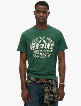 Superdry Herren Lässiges Outdoor-t-shirt mit Beflockung Green - Größe: XL - 39.99 - FashionsVida