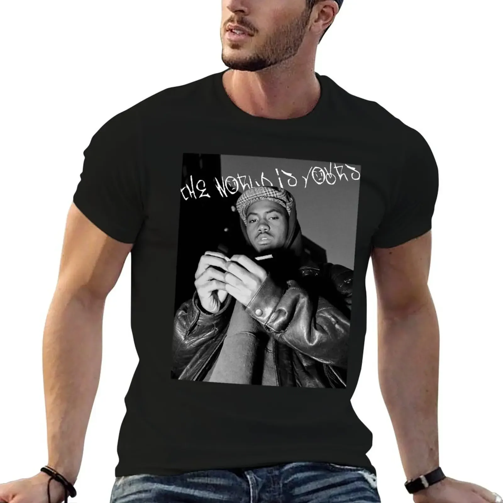 Nas The World Is Yours T-Shirt Basic Solid Color Short Sleeve Cotton Top - Aliexpress - FashionsVida