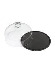 COMFORT PLUS - Käseglocke mit Glasdeckel 28 cm schwarz baby