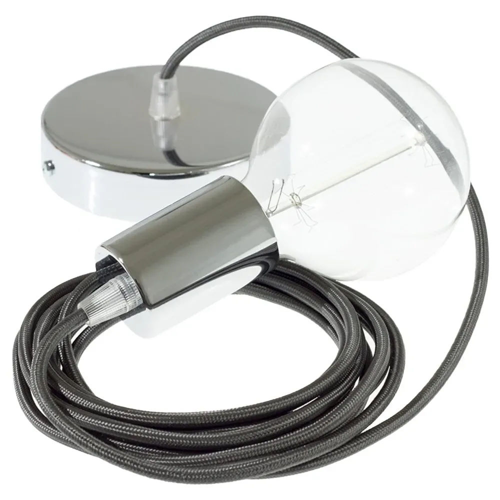 Cables Suspension Luminaire Rm26 2 M Dark Gray / Chrome Plated One Size - Creative - FashionsVida