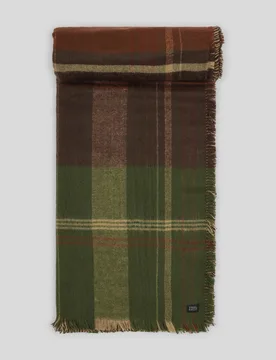 Stedham Mens Reversible Oversized Check Scarf - - Size: ONESIZE - Steel & Jelly - FashionsVida