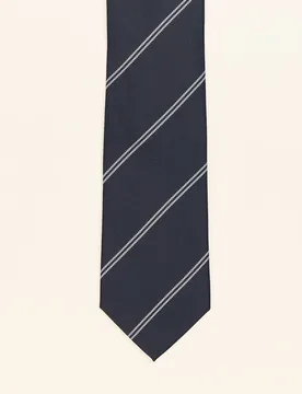 Corbata raya regimental azul marino de hombre - PuroEgo - FashionsVida