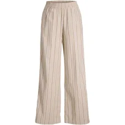 Jack & Jones - Pantalón de mujer de lino tiro alto