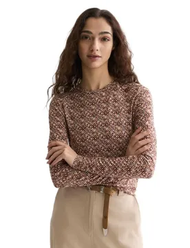 T-shirt à Manches Longues U9b01615t Tiles Flower Doeskin M